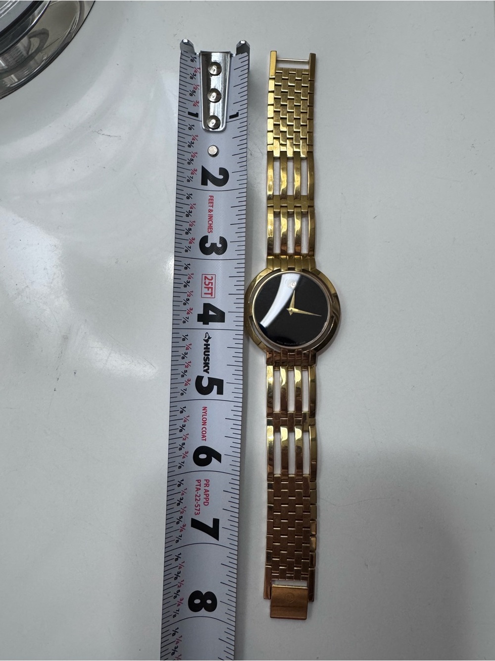 Gold Men's Movado Watch with Black face - Picture 7 of 7